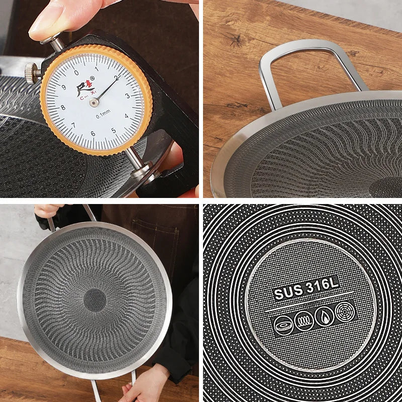 Stainless Steel BBQ Grill Pan for Camping & Home, Compatible with Induction, Gas