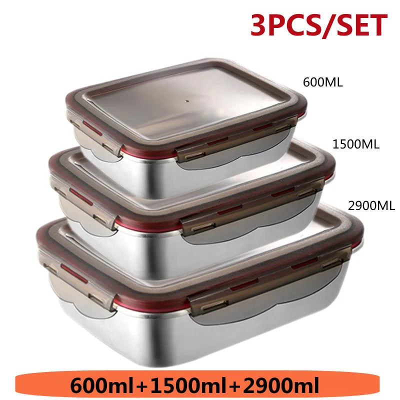 304 Stainless Steel Leakproof Lunch Box, 220ml to 2900ml