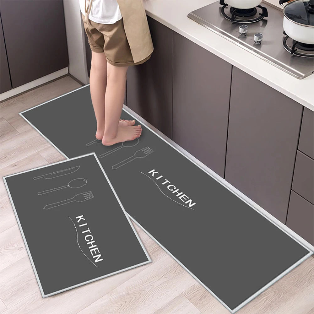 Soft Washable Kitchen Floor Mat and Runner, Anti-Slip, 40 to 160cm