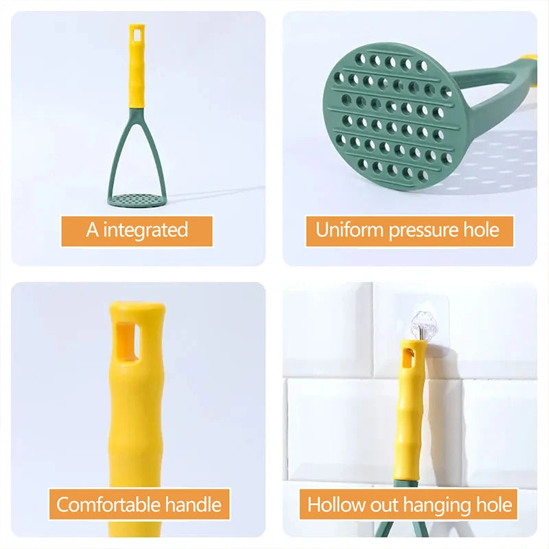 Potato Masher and Ricer, Press-Style Puree Maker, Green or Orange