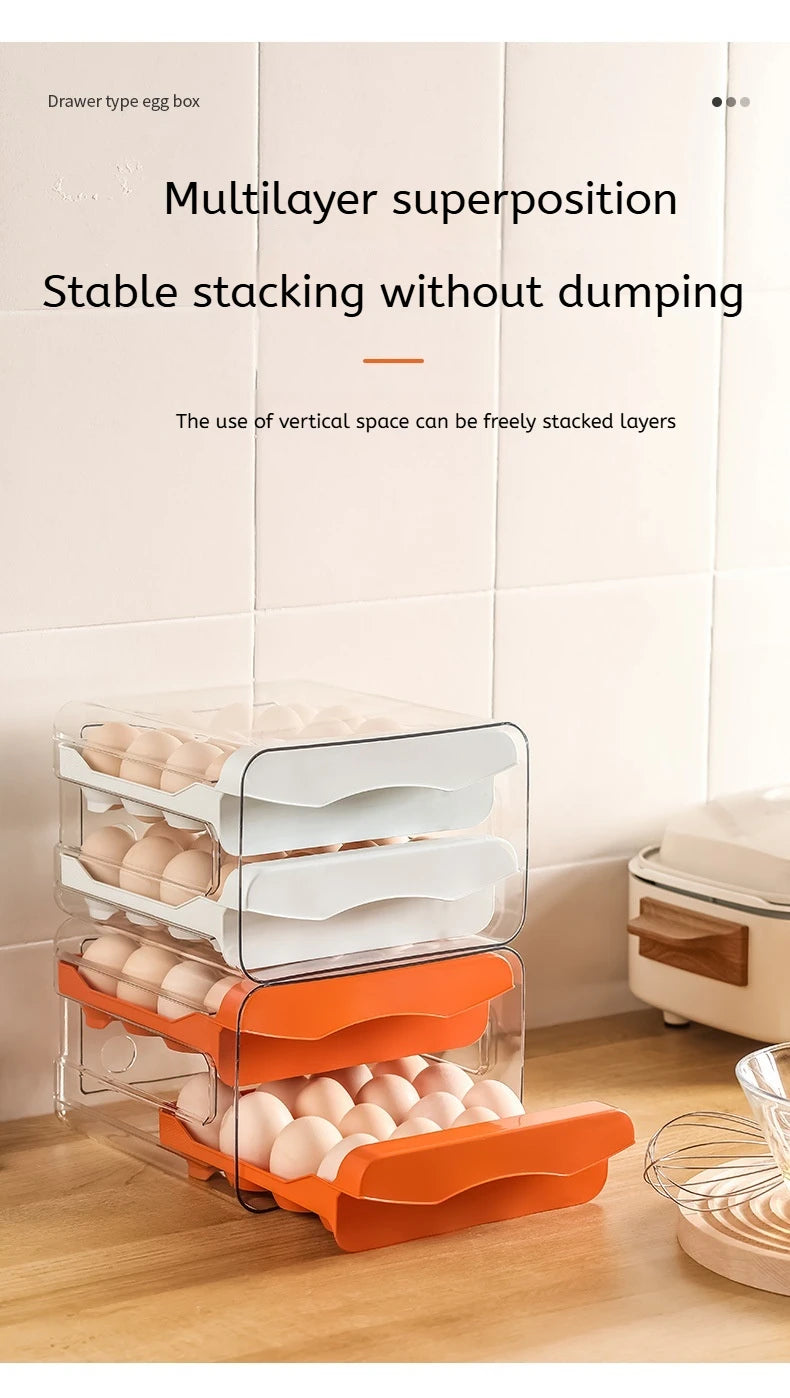 Automatic Scrolling Egg Rack Holder Storage Box Egg Basket Container Organizer Rolldown Refrigerator Egg Dispenser For Kitchen