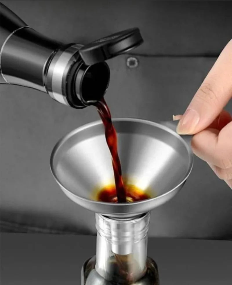 Stainless Steel Kitchen Funnel Set with Cleaning Brush