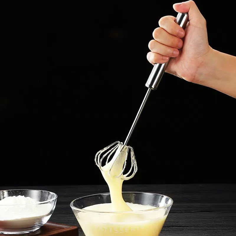 Semi-Automatic Stainless Steel Hand Whisk, Push Action