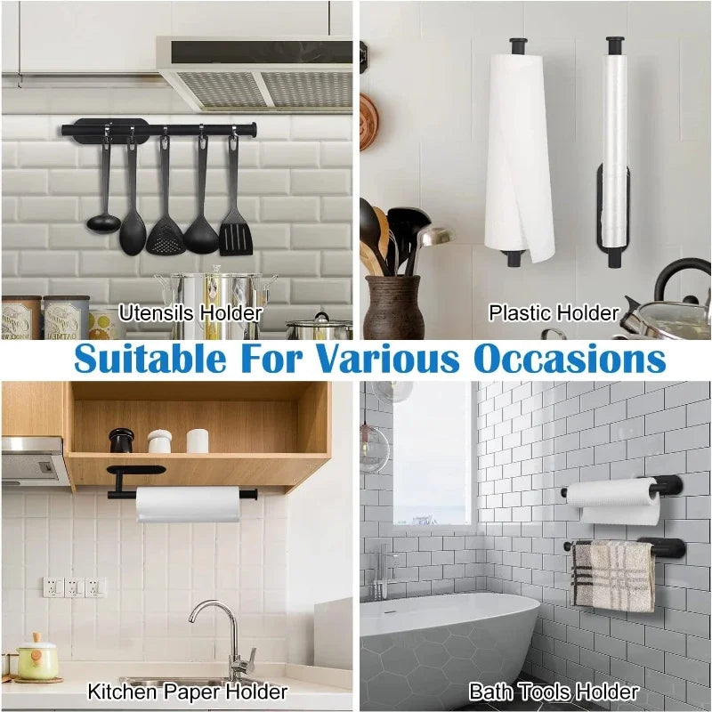 Adhesive Stainless Steel Kitchen Roll and Toilet Paper Holder