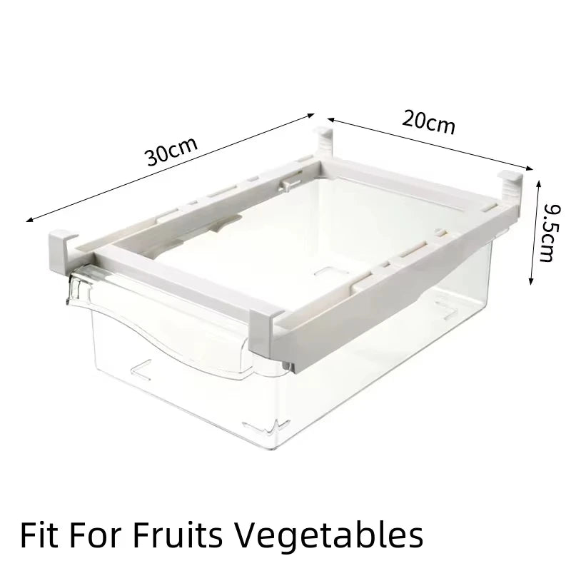 New Refrigerator Drawer Style Food Storage Box, Fruit Packaging Machine, Shelf Support, Sliding Plastic Cooking Container