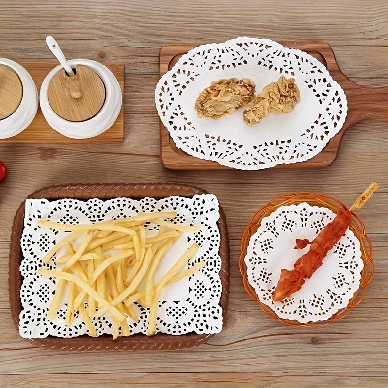 Paper Doilies, Round, Oval or Rectangular, 50 or 100 Pack