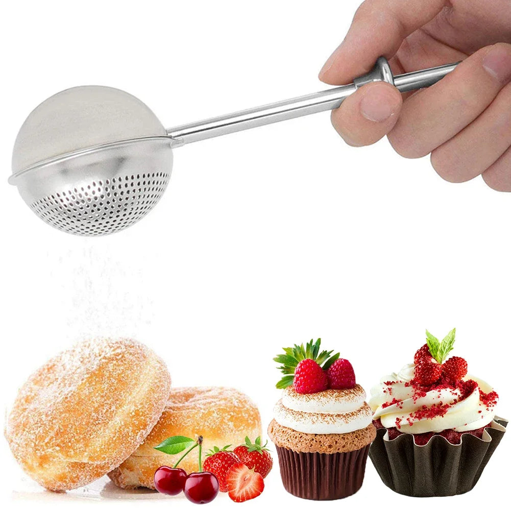 Stainless Steel Powdered Sugar Shaker with Spring Handle