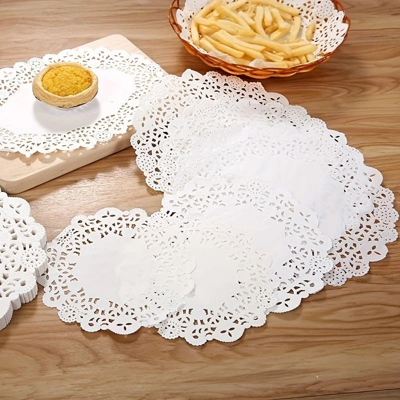 Paper Doilies, Round, Oval or Rectangular, 50 or 100 Pack