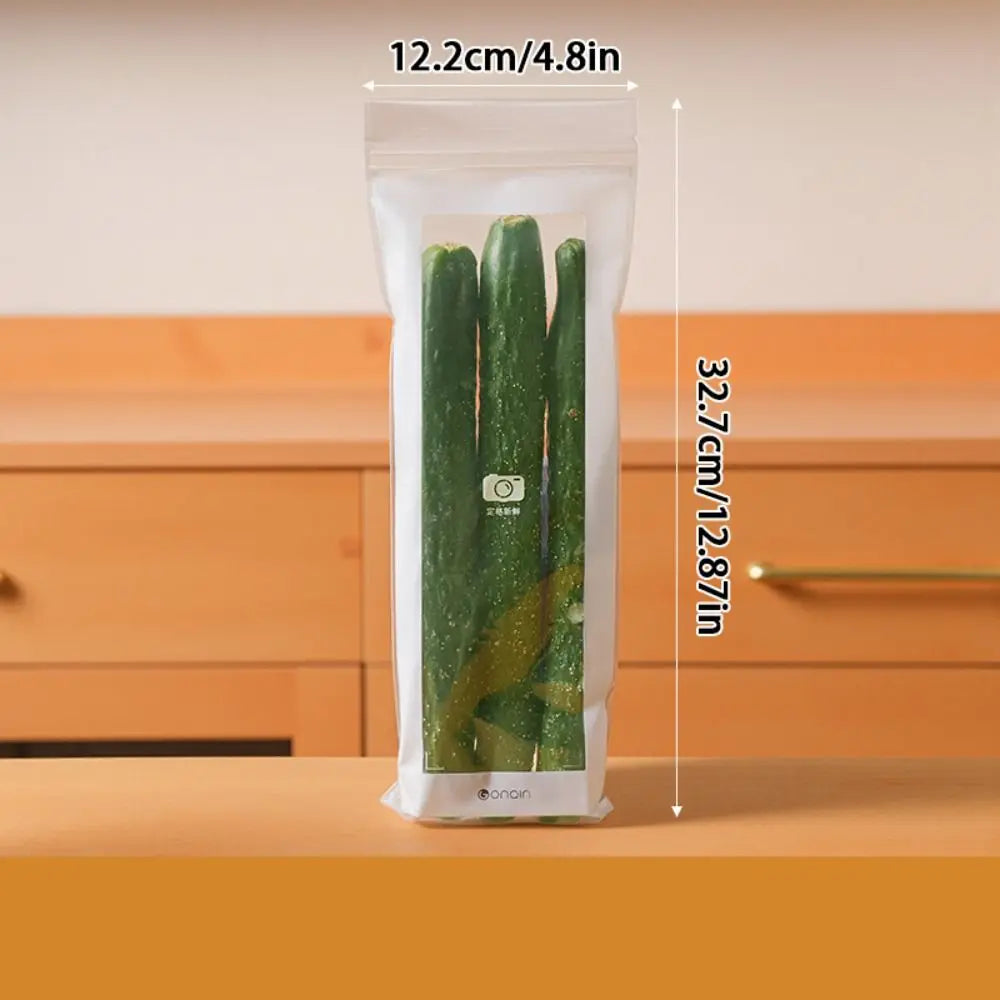 15/50Pcs Reusable Food Sealing Bags Moisture-proof Thickened Fruits Vegetables Fresh-keep Bags Long Strip Leakproof