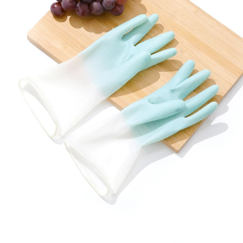 Waterproof Latex Dishwashing Gloves, Thin Household Rubber Cleaning Gloves, S, M or L