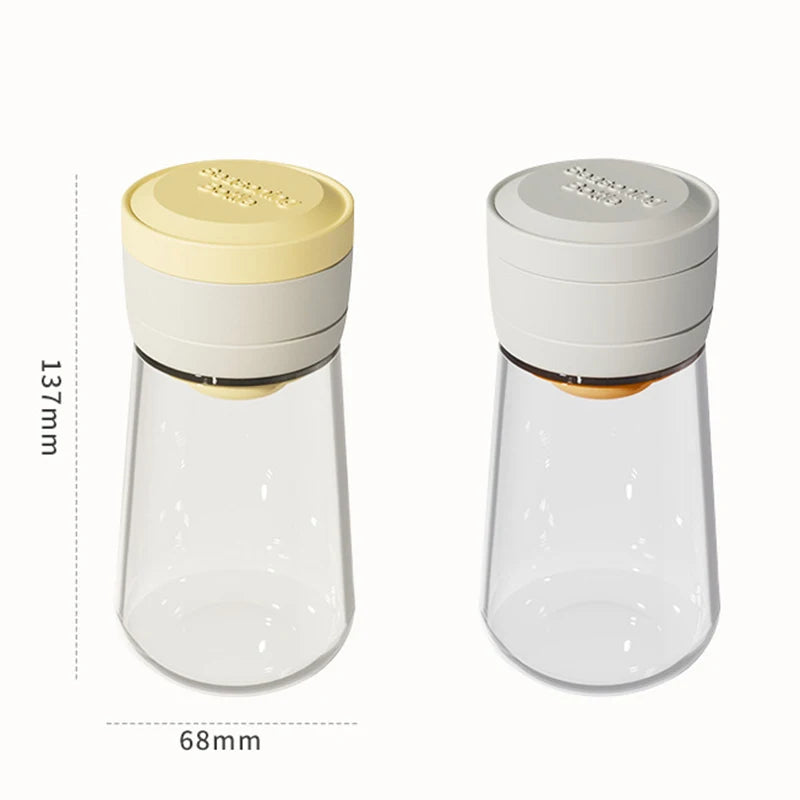 Salt Dispenser No Need Press Salt Tank Glass Sugar Bottle Shaker Canister Kitchen Seasoning Box Moisture-proof Salt Container