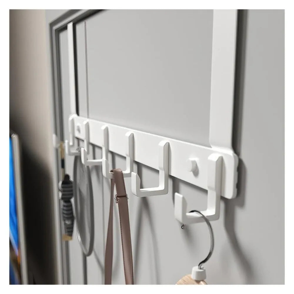 Over-the-Door Hook Rack, 6 Hooks for Coats, Hats and Towels