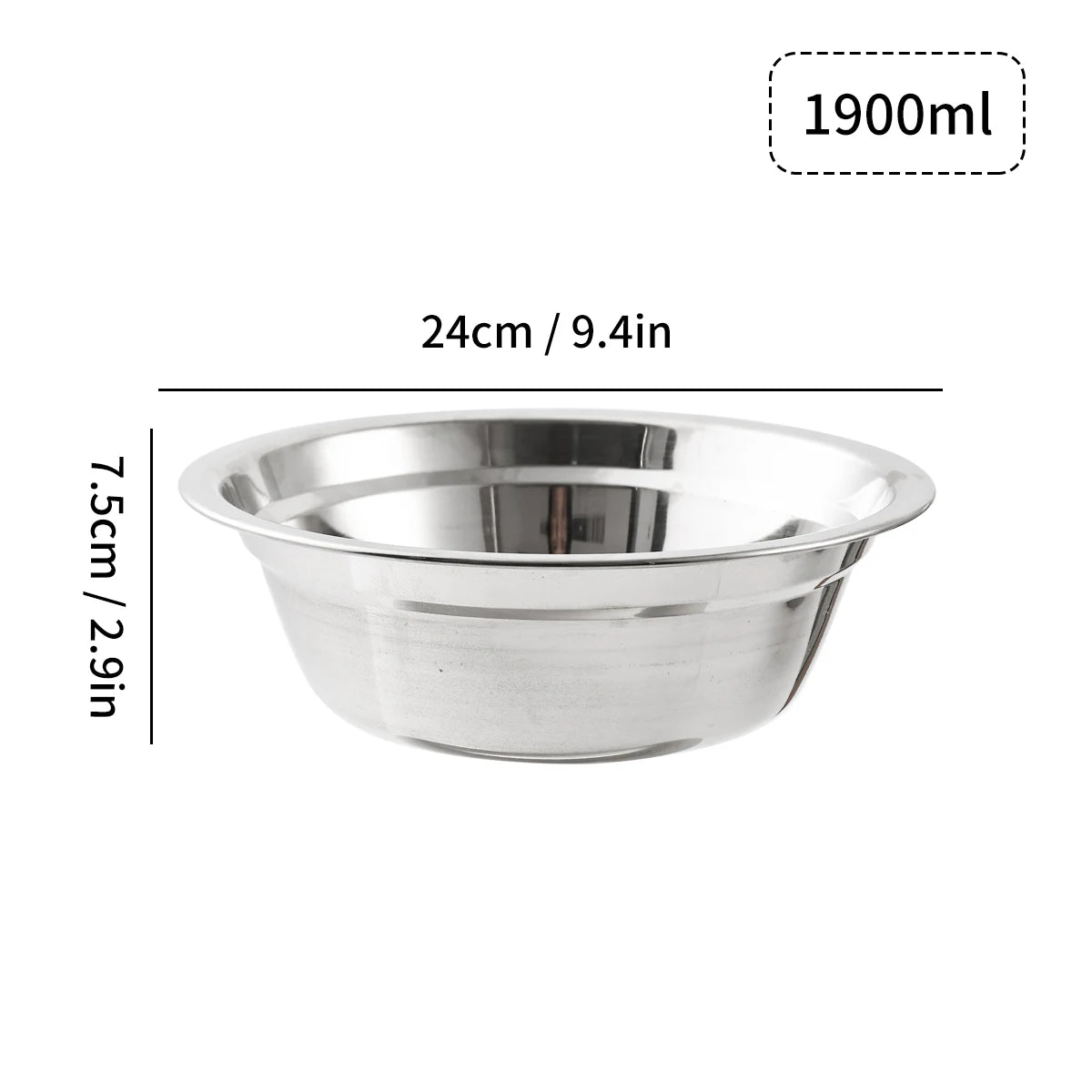 304 Stainless Steel Mixing Bowl, 14 to 26cm