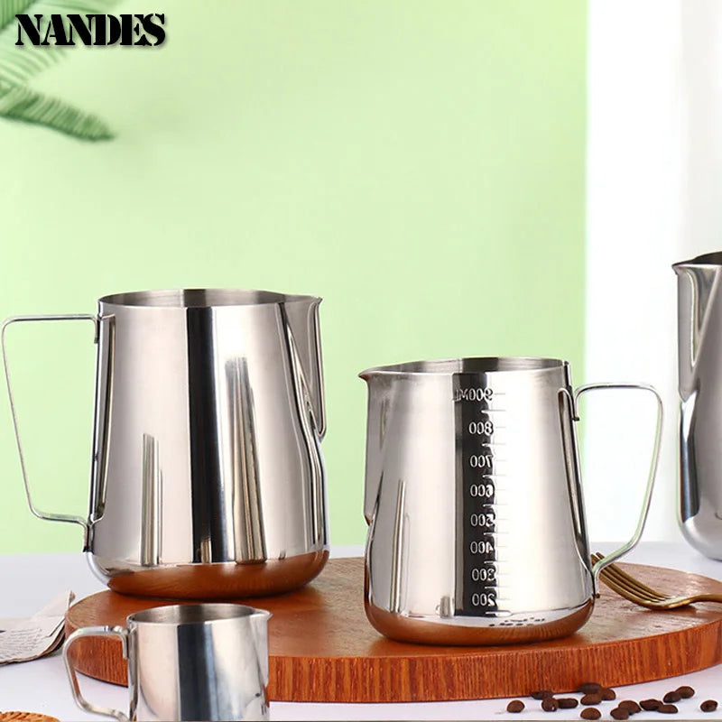 Stainless Steel Milk Frothing Jug, 100ml to 600ml