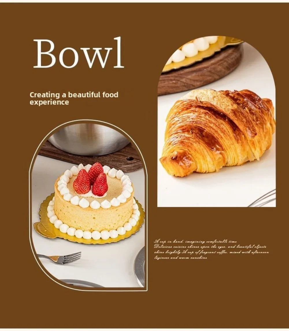 Stainless Steel Mixing Bowl Household Splash Proof Salad Egg Beating Basin Deep Design Bread Cake Fruit Container