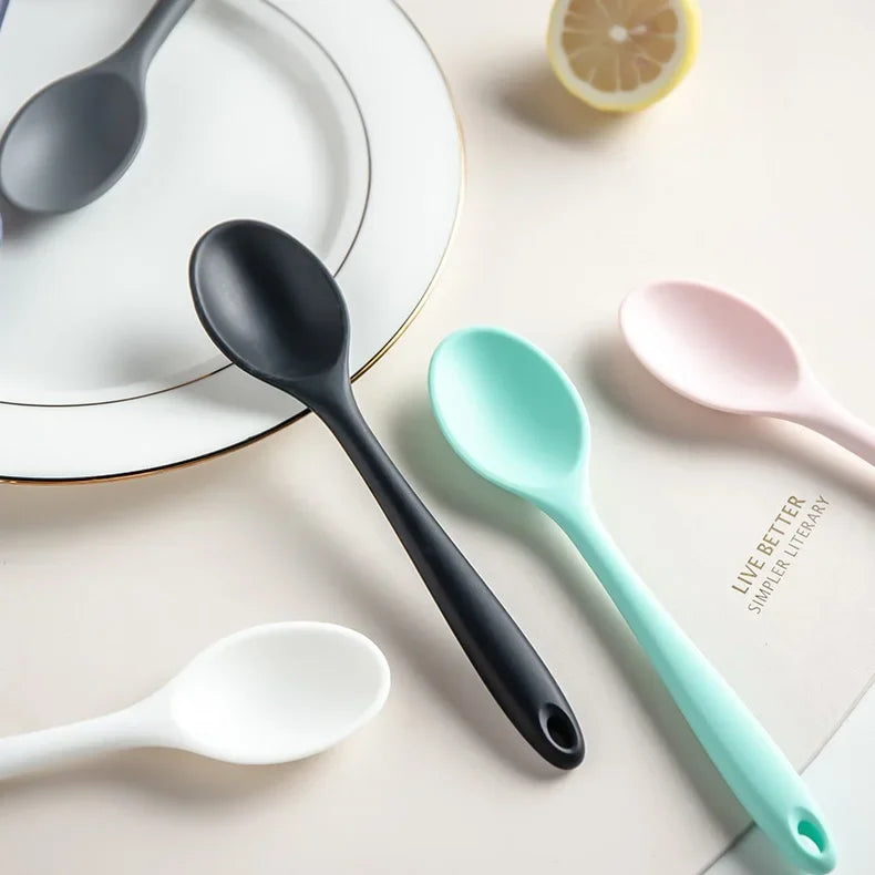 Silicone Mixing and Serving Spoons, Set of 3