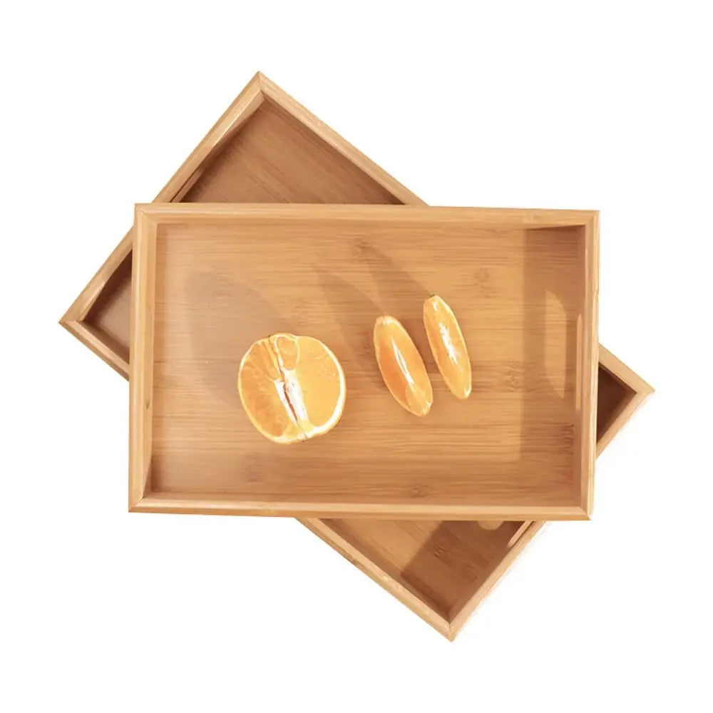 Wooden Rectangular Storage Tray, Serving Plate for Cups, Fruit and Snacks, 6 Sizes