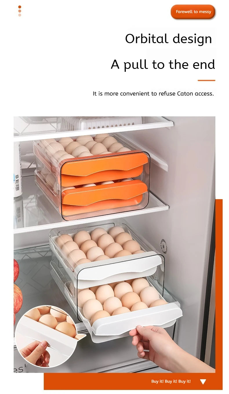 Automatic Scrolling Egg Rack Holder Storage Box Egg Basket Container Organizer Rolldown Refrigerator Egg Dispenser For Kitchen