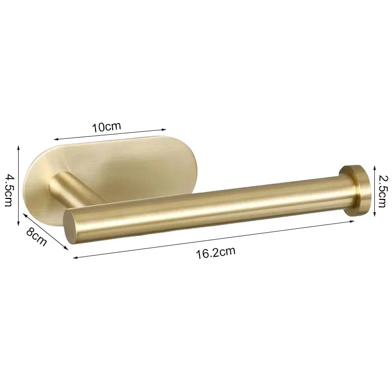 Adhesive Stainless Steel Kitchen Roll and Toilet Paper Holder