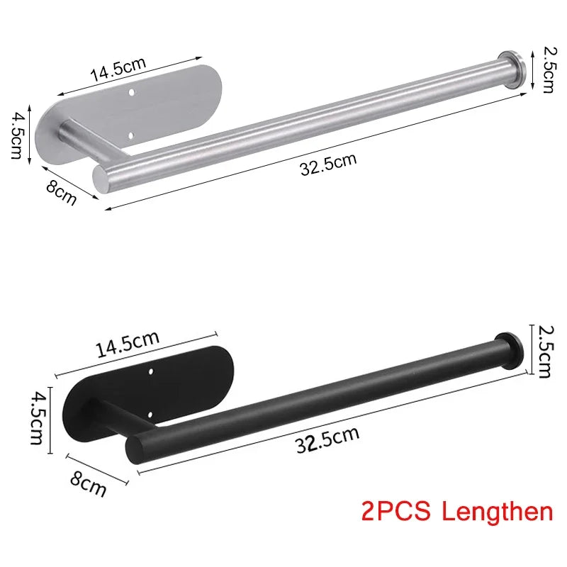 Adhesive Stainless Steel Kitchen Roll and Toilet Paper Holder