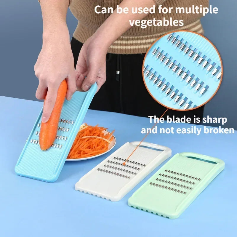 Hand-Held Vegetable Grater and Slicer with Container