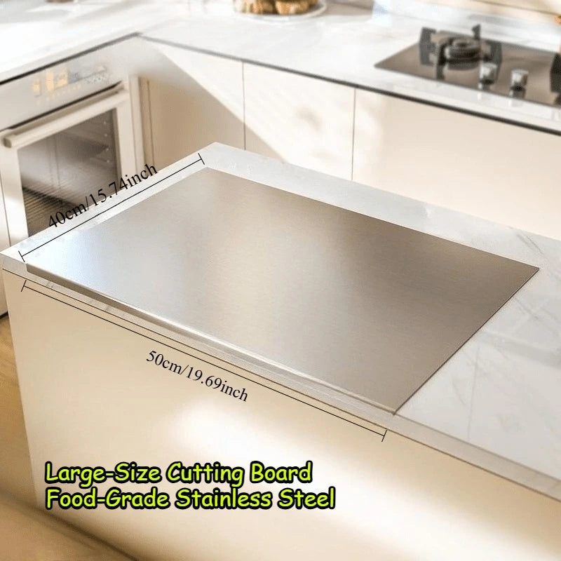 Large Foldable Stainless Steel Chopping Board, 30 to 50cm