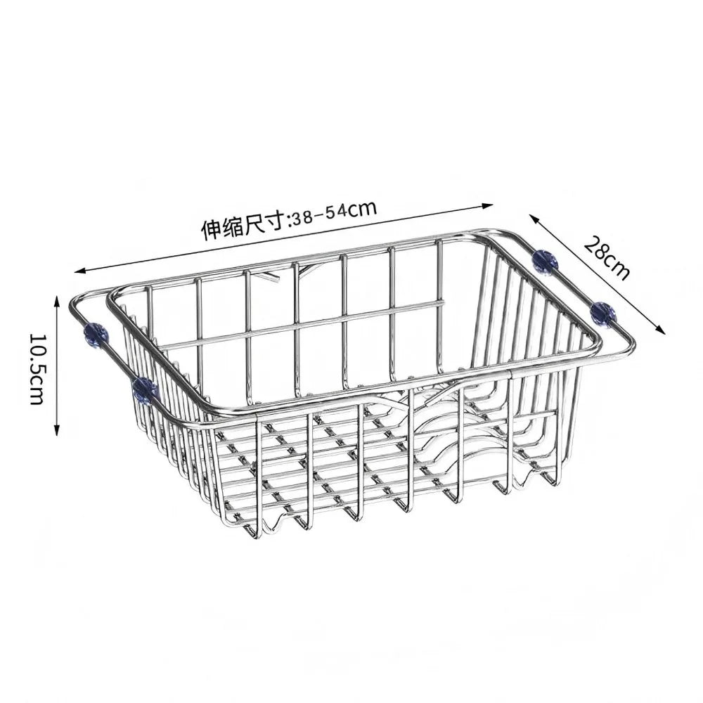 Telescopic Stainless Steel Dish Drying Rack for Over the Sink