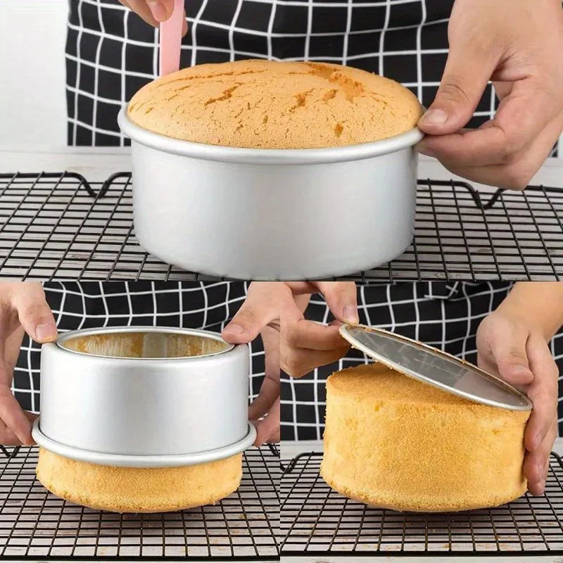 Layered Round Cake Molds with Removable Base, 4, 6 or 8 Inch