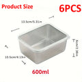 6-Piece Stainless Steel Food Container Set, Leakproof and Stackable