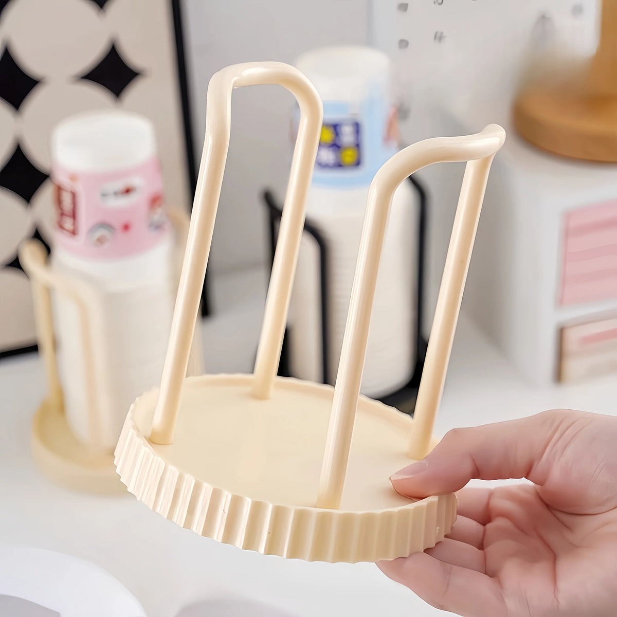 Paper Cup Holder and Dispenser for Kitchen Worktop