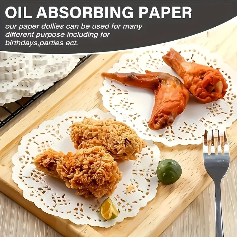 Paper Doilies, Round, Oval or Rectangular, 50 or 100 Pack