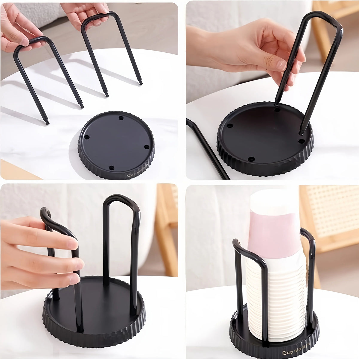 Paper Cup Holder and Dispenser for Kitchen Worktop