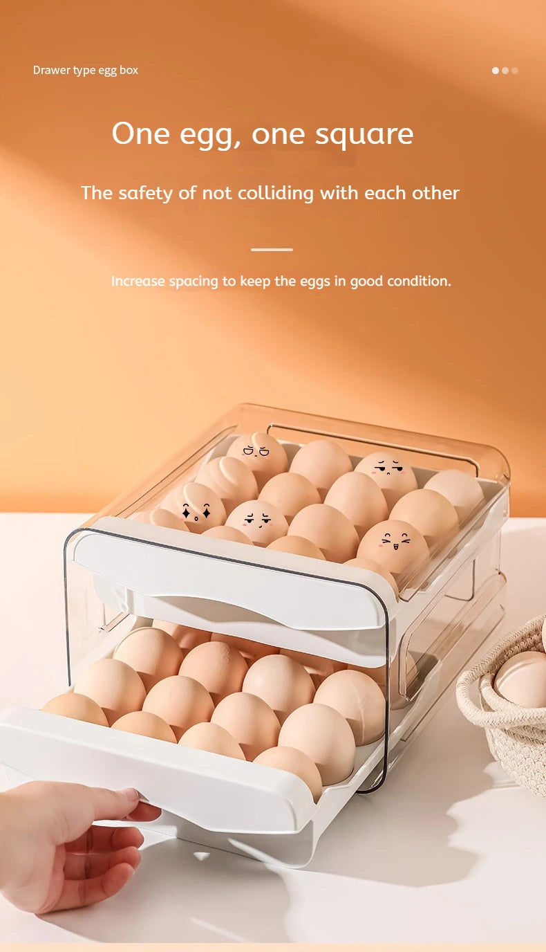 Automatic Scrolling Egg Rack Holder Storage Box Egg Basket Container Organizer Rolldown Refrigerator Egg Dispenser For Kitchen