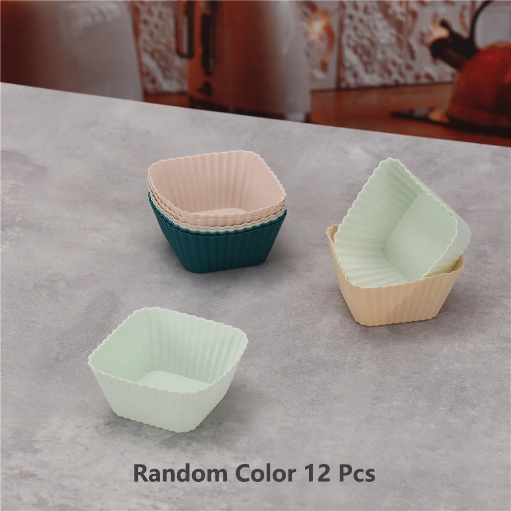 Silicone Muffin and Cupcake Moulds, 12 Pack