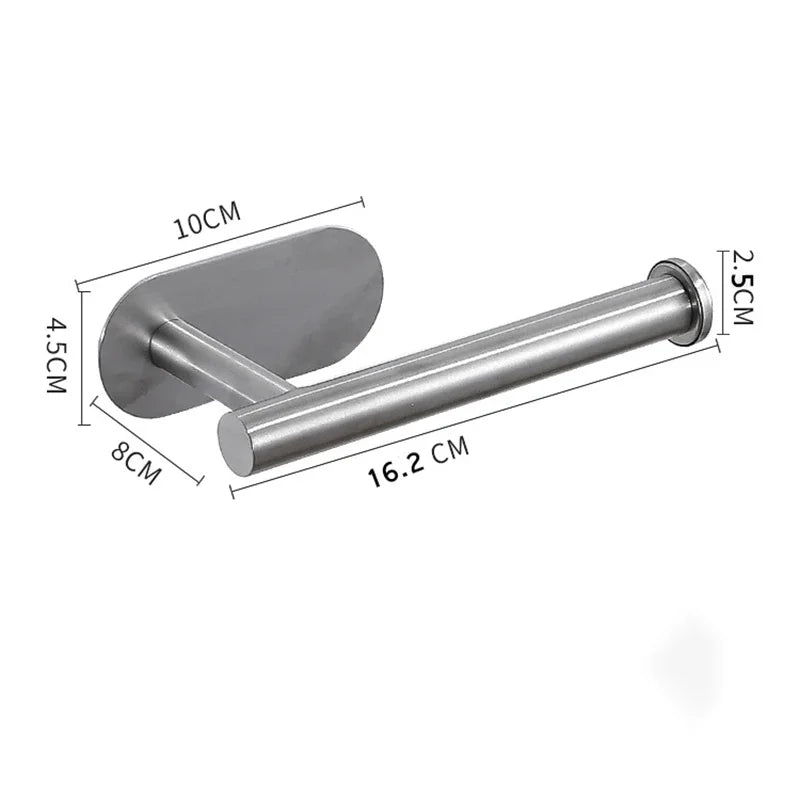 Adhesive Stainless Steel Kitchen Roll and Toilet Paper Holder