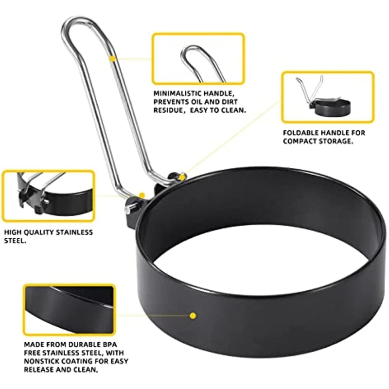 Stainless Steel Non-Stick Egg Rings, Set of 2