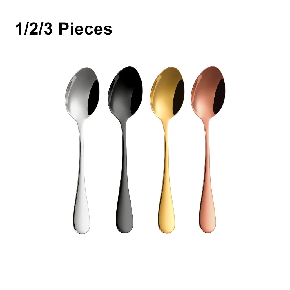 Stainless Steel Coffee and Dessert Spoons, 1 to 3 Pack, 4 Colours