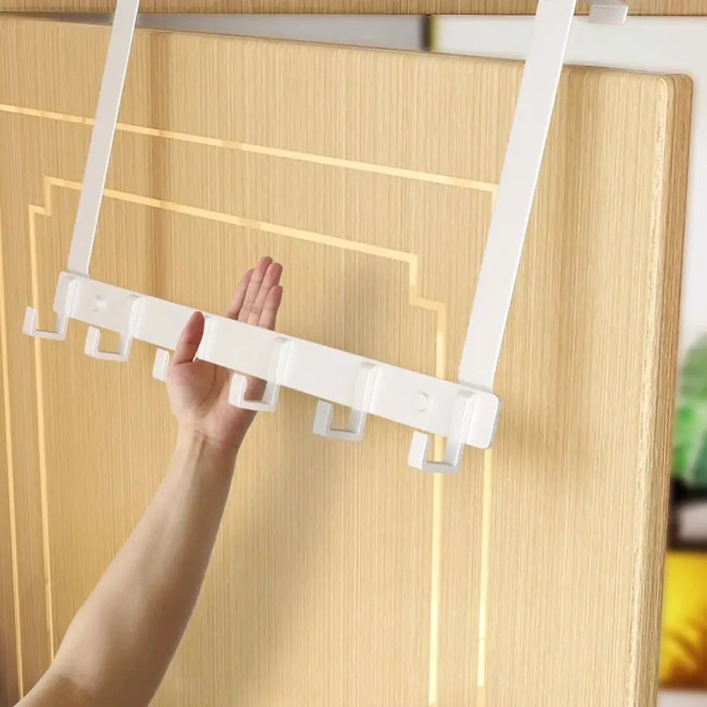 Over-the-Door Hook Rack, 6 Hooks for Coats, Hats and Towels