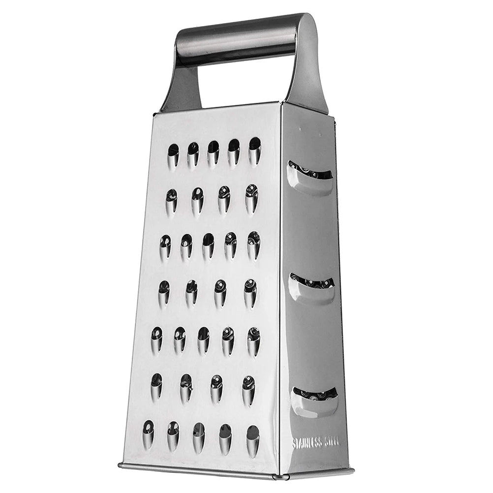 Stainless Steel 4 Sided Box Grater, Cheese and Vegetable Slicer, 6, 8 or 9 Inch