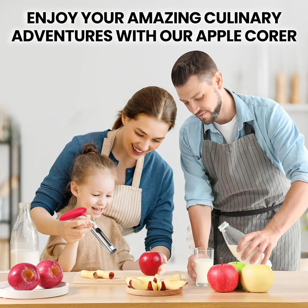 1PC Premium Stainless Steel Kitchen  Apple Corer Tool Ultra Sharp Easy to Use & Clean Durable Fruit Corer Remover