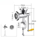 Manual Meat Grinder, Hand Crank Mincer and Sausage Stuffer with Table Clamp