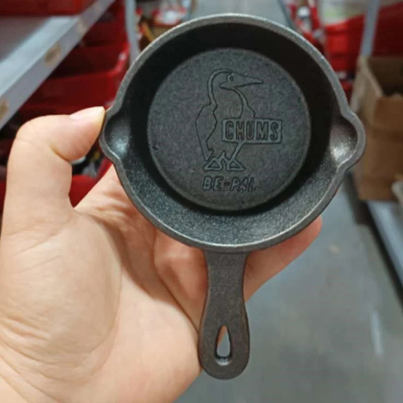 8.5 cm Cast Iron Mini Egg Frying Pan for Gas and Induction Hobs