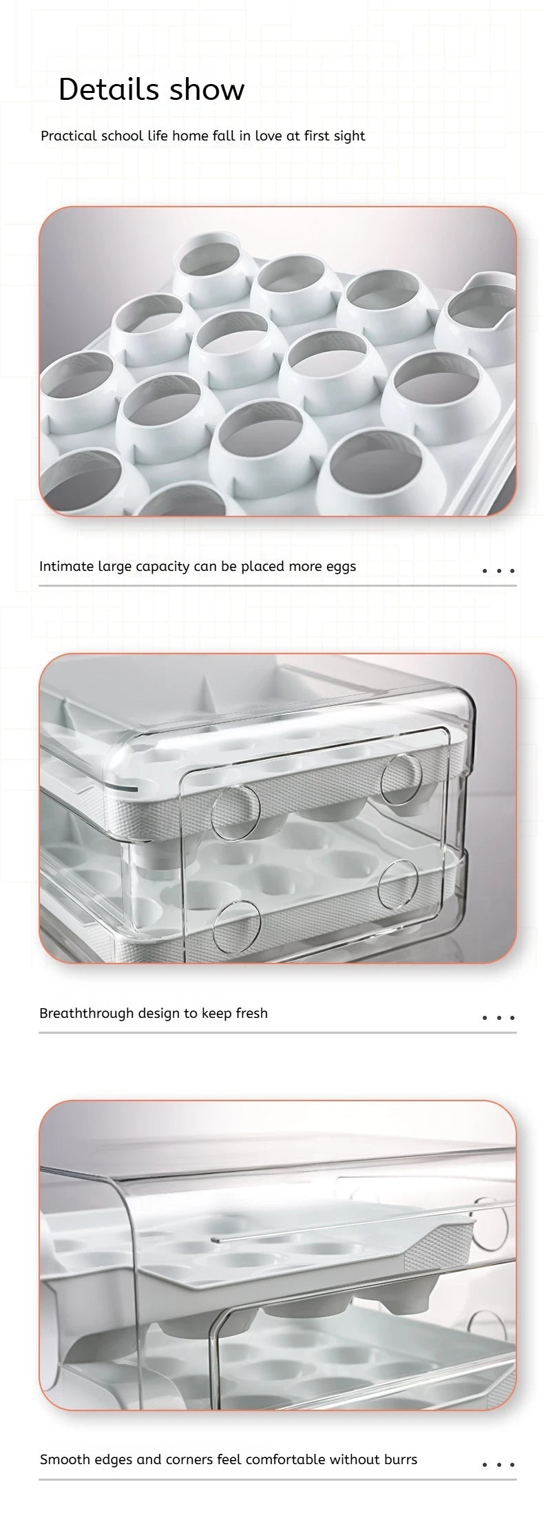 Automatic Scrolling Egg Rack Holder Storage Box Egg Basket Container Organizer Rolldown Refrigerator Egg Dispenser For Kitchen