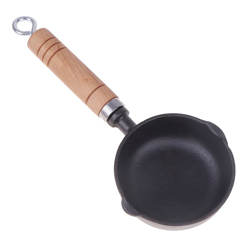12 cm Cast Iron Mini Frying Pan with Pour Spout, for Eggs, Butter and Milk