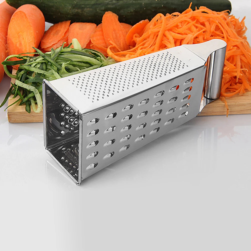 Stainless Steel 4 Sided Box Grater, Cheese and Vegetable Slicer, 6, 8 or 9 Inch