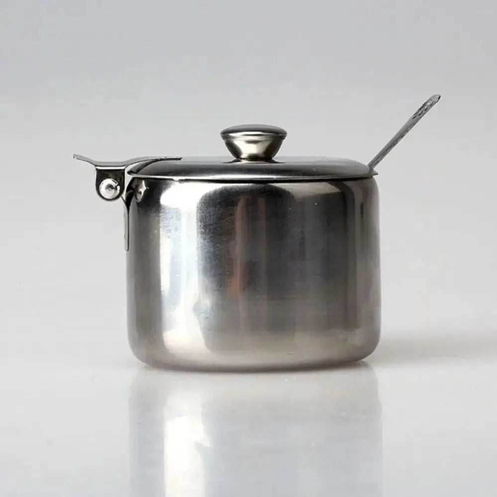 1Pcs Mini Sugar Container with Lid Spoon Sauce Cans Sugar Jam Salt Pot Seasoning Pot Spice Storage Jar Kitchen Supplies