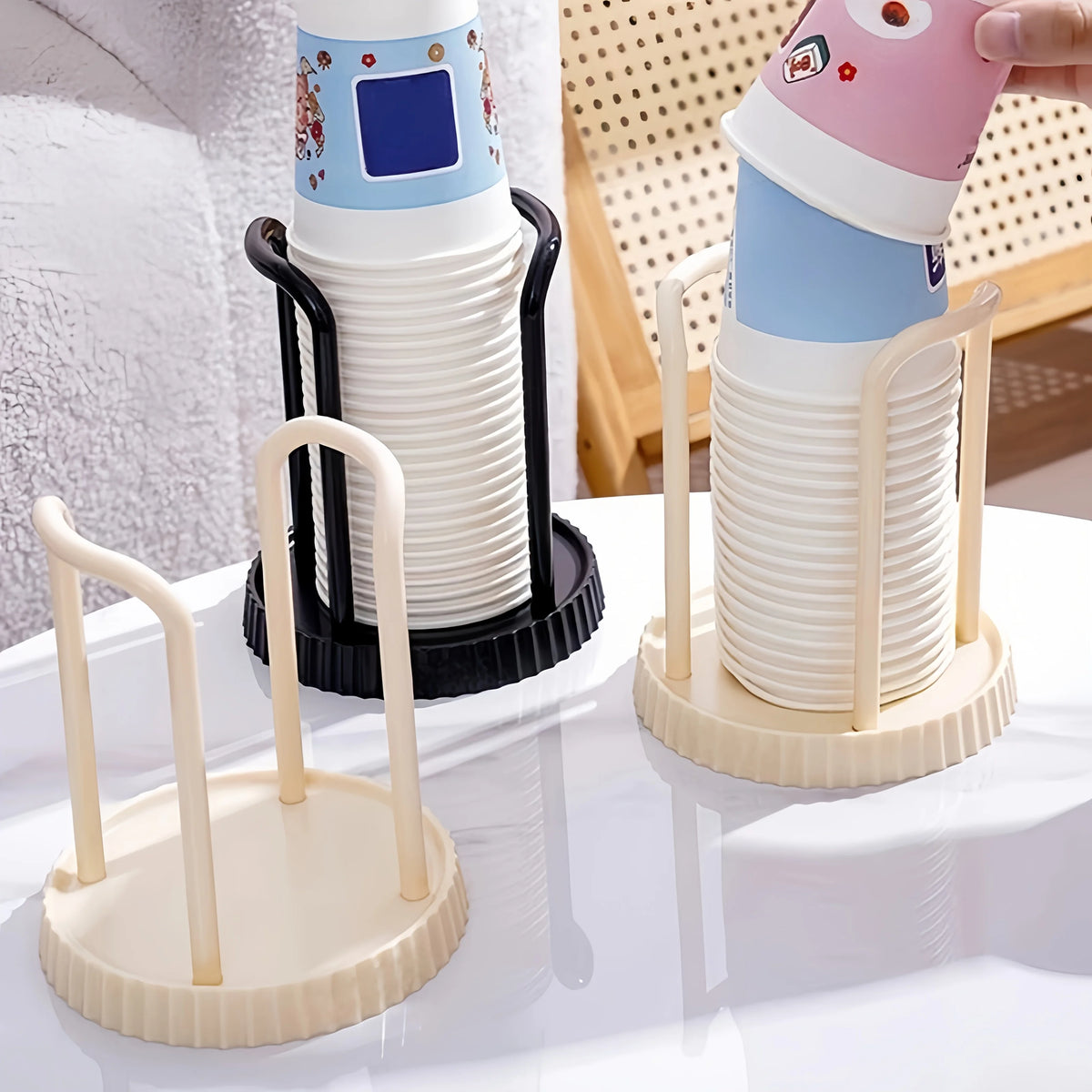 Paper Cup Holder and Dispenser for Kitchen Worktop