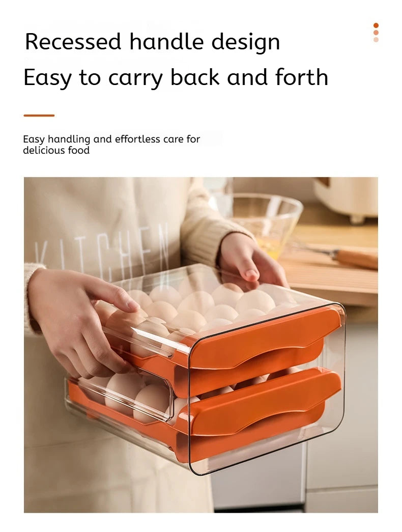 Automatic Scrolling Egg Rack Holder Storage Box Egg Basket Container Organizer Rolldown Refrigerator Egg Dispenser For Kitchen