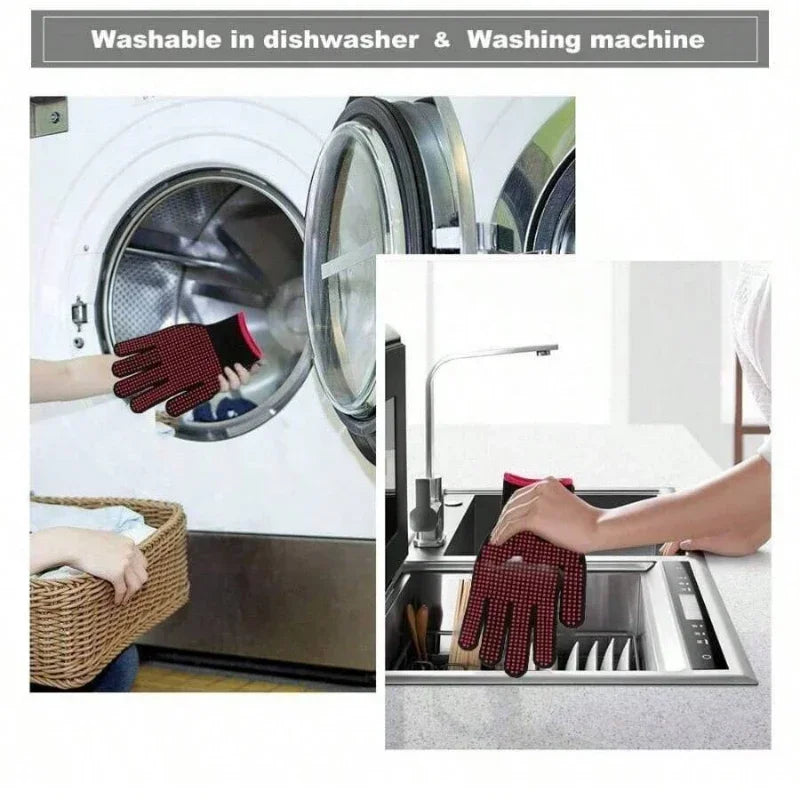 Non-Slip Kitchen and BBQ Gloves, Pair, for Cooking, Grill and Camping