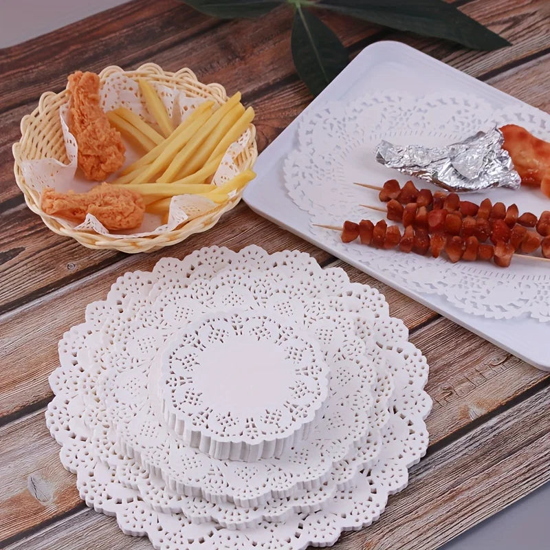 Paper Doilies, Round, Oval or Rectangular, 50 or 100 Pack